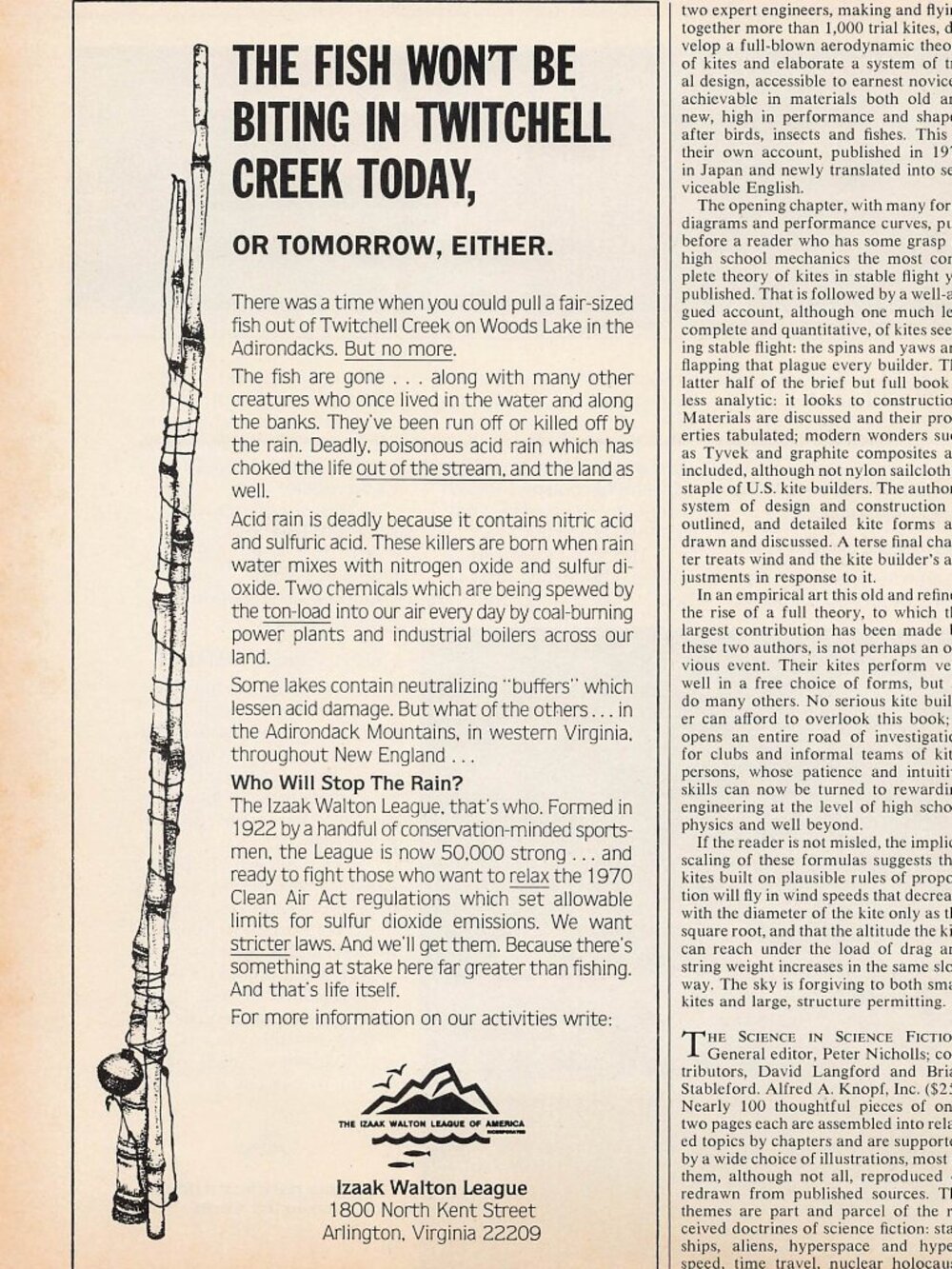 1983 Izaak Walton League Vintage Print Ad Twitchell Creek Adirondacks Acid Rain